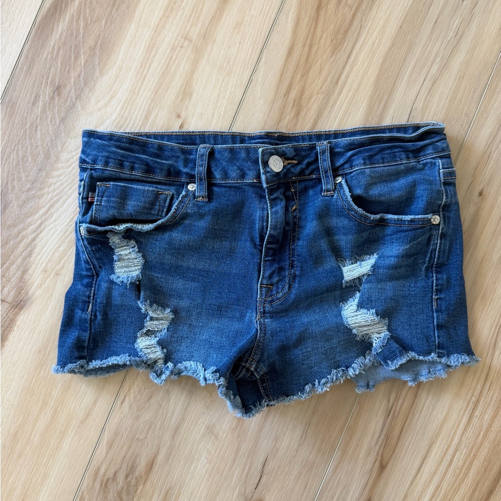 Vigoss Denim Distressed Fray-Hem Women's Shorts Size 27